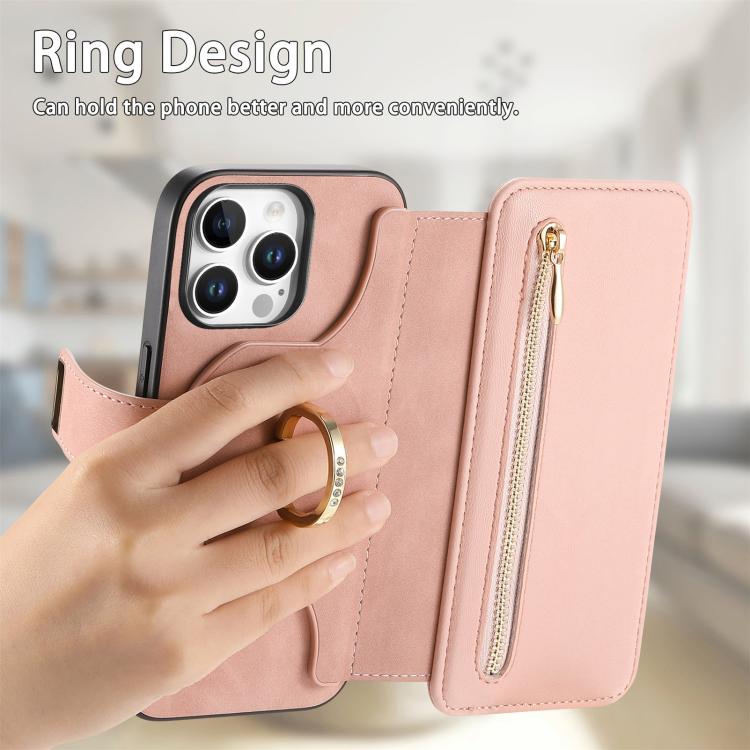 Ring Zipper Wallet RFID Blocking MagSafe Leather Phone Case, For iPhone 16 Pro Max, For iPhone 16 Pro, For iPhone 16 Plus Apple Accessories engrin5342 iPhone 16 Pro Max - APEXEL INDIA - Mobile Lens - Mobile Camera Lens - Cellphone Accessories - Phone Lens - Smartphone Lens