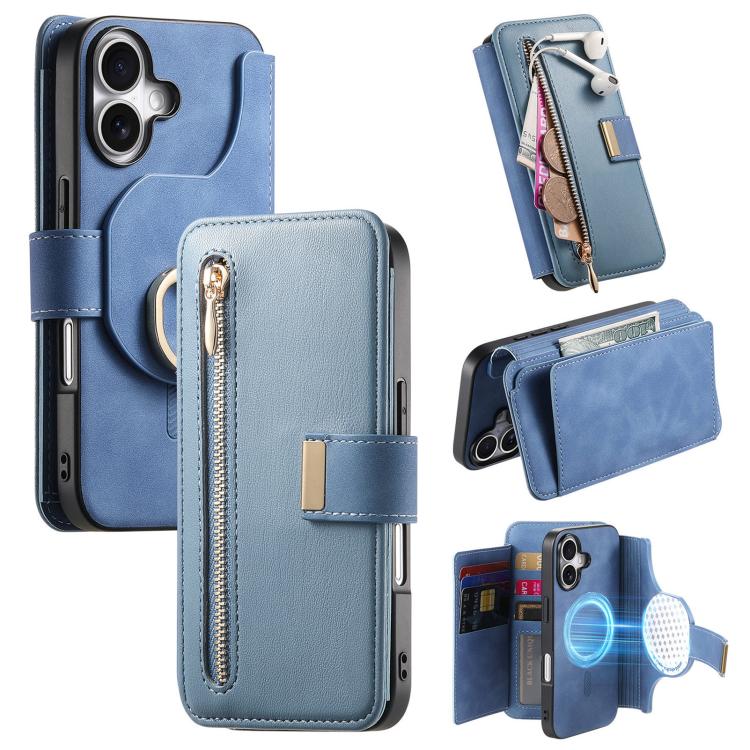 Ring Zipper Wallet RFID Blocking MagSafe Leather Phone Case, For iPhone 16 Pro Max, For iPhone 16 Pro, For iPhone 16 Plus Apple Accessories engrin5342 iPhone 16 Pro Max - APEXEL INDIA - Mobile Lens - Mobile Camera Lens - Cellphone Accessories - Phone Lens - Smartphone Lens