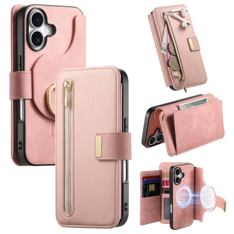Ring Zipper Wallet RFID Blocking MagSafe Leather Phone Case, For iPhone 16, For iPhone 15 Pro Max, For iPhone 15 Pro Apple Accessories engrin5344 iPhone 16 - APEXEL INDIA - Mobile Lens - Mobile Camera Lens - Cellphone Accessories - Phone Lens - Smartphone Lens