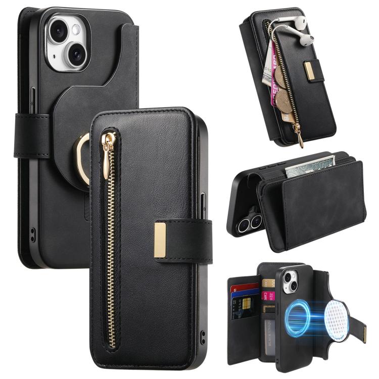 Ring Zipper Wallet RFID Blocking MagSafe Leather Phone Case, For iPhone 14, For iPhone 14 Pro, For iPhone 14 Pro Max Apple Accessories engrin5346 iPhone 14 - APEXEL INDIA - Mobile Lens - Mobile Camera Lens - Cellphone Accessories - Phone Lens - Smartphone Lens