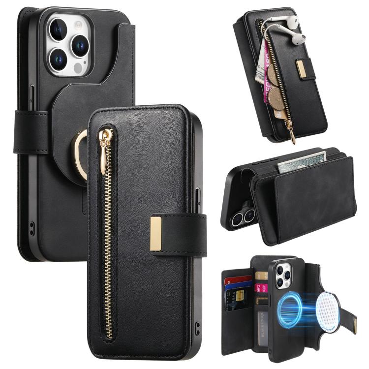 Ring Zipper Wallet RFID Blocking MagSafe Leather Phone Case, For iPhone 14, For iPhone 14 Pro, For iPhone 14 Pro Max Apple Accessories engrin5346 iPhone 14 - APEXEL INDIA - Mobile Lens - Mobile Camera Lens - Cellphone Accessories - Phone Lens - Smartphone Lens