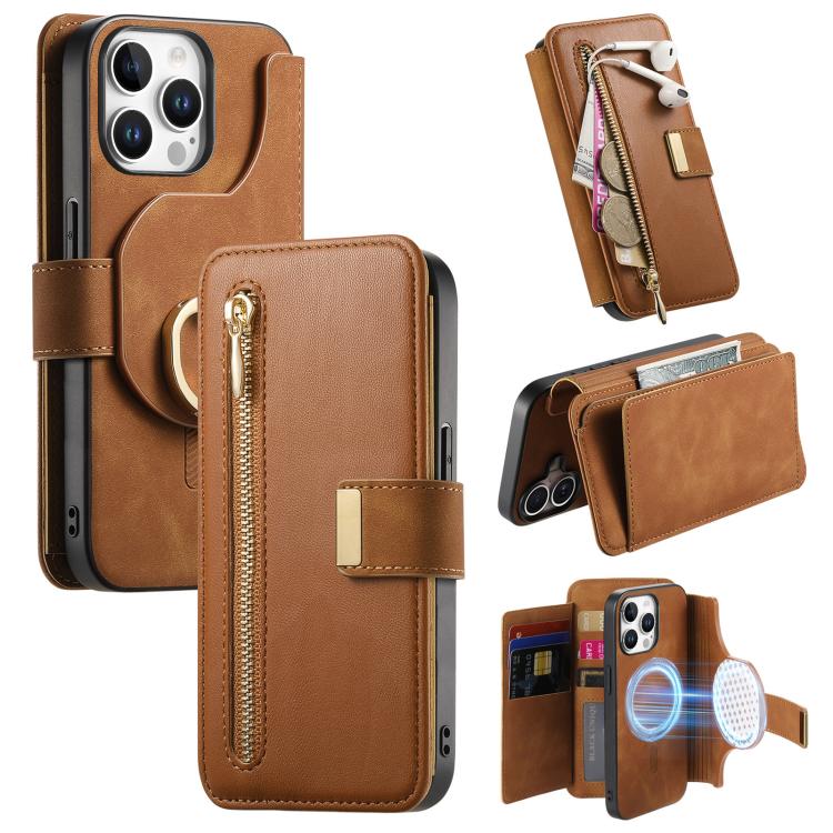 Ring Zipper Wallet RFID Blocking MagSafe Leather Phone Case, For iPhone 14, For iPhone 14 Pro, For iPhone 14 Pro Max Apple Accessories engrin5346 iPhone 14 - APEXEL INDIA - Mobile Lens - Mobile Camera Lens - Cellphone Accessories - Phone Lens - Smartphone Lens