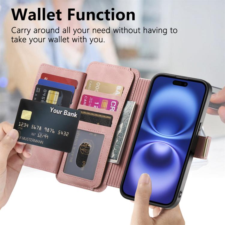 Ring Zipper Wallet RFID Blocking MagSafe Leather Phone Case, For iPhone 7 Plus / 8 Plus