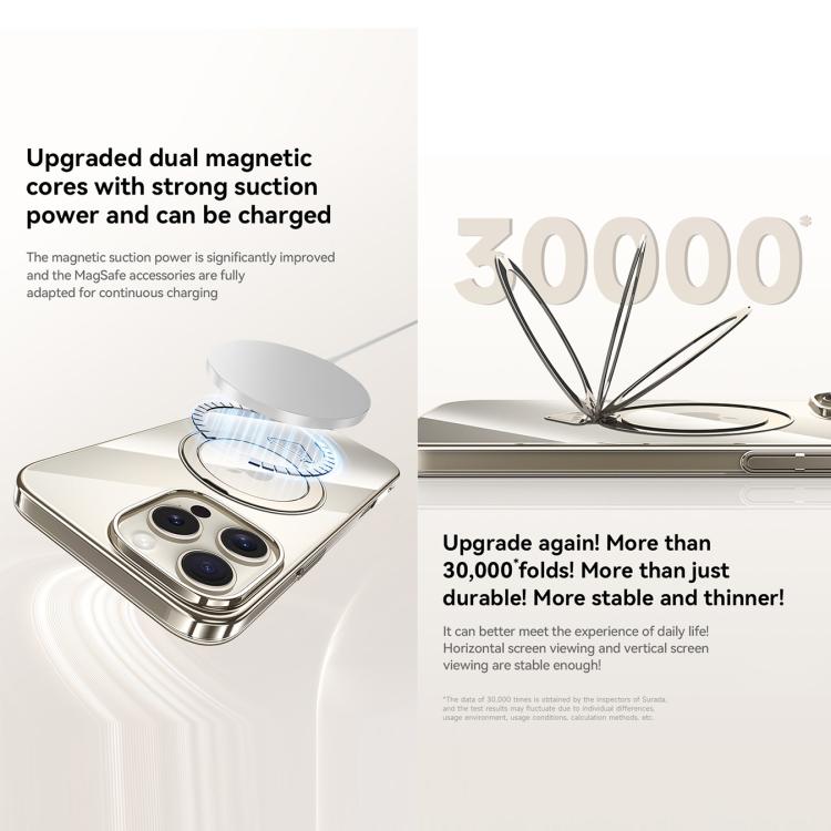 SULADA Electroplated Transparent MagSafe Holder Phone Case, For iPhone 15 Apple Accessories engsul5545 iPhone 15 - SULADA - Mobile Lens - Mobile Camera Lens - Cellphone Accessories - Phone Lens - Smartphone Lens