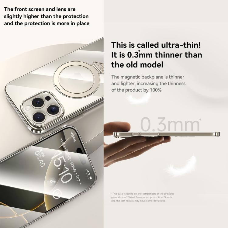 SULADA Electroplated Transparent MagSafe Holder Phone Case, For iPhone 15 Apple Accessories engsul5545 iPhone 15 - SULADA - Mobile Lens - Mobile Camera Lens - Cellphone Accessories - Phone Lens - Smartphone Lens