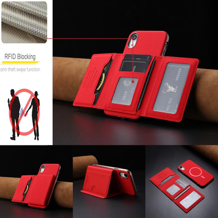 Solid Color Horizontal Magnetic Card Bag RFID MagSafe Phone Case, For iPhone XR, For iPhone 8 Plus / 7 Plus, For iPhone 8 / 7 / 6 Apple Accessories engsol5571 More iPhone Cases - APEXEL INDIA - Mobile Lens - Mobile Camera Lens - Cellphone Accessories - Phone Lens - Smartphone Lens