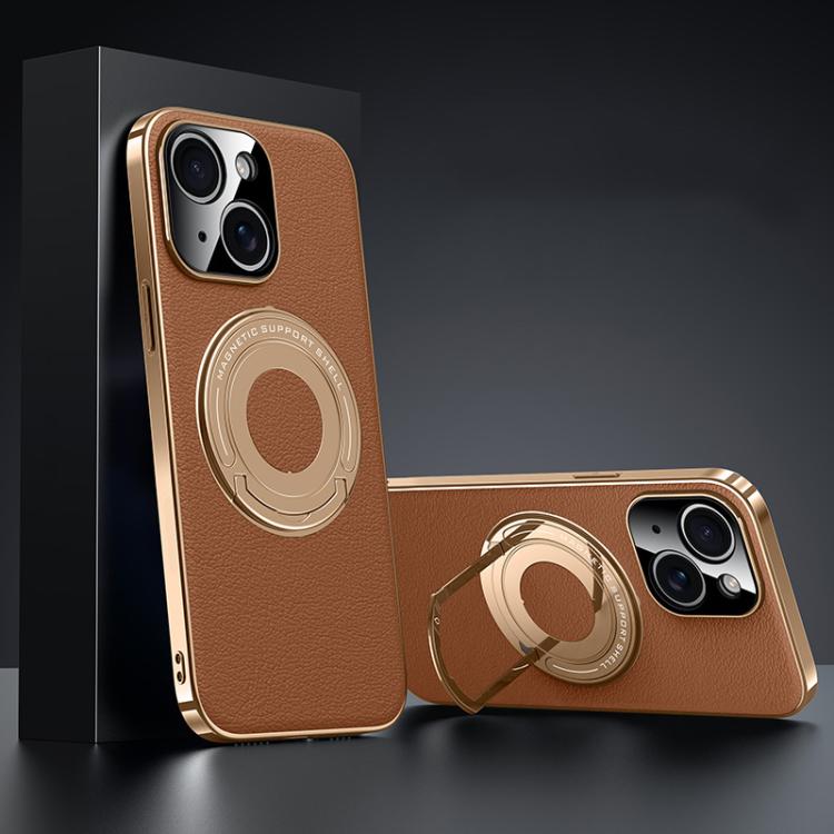 Plain Leather Hydric Metal Holder MagSafe Phone Case, For iPhone 15 Pro, For iPhone 15, For iPhone 14, For iPhone 14 Pro Apple Accessories engpla5580 iPhone 15 Pro - APEXEL INDIA - Mobile Lens - Mobile Camera Lens - Cellphone Accessories - Phone Lens - Smartphone Lens