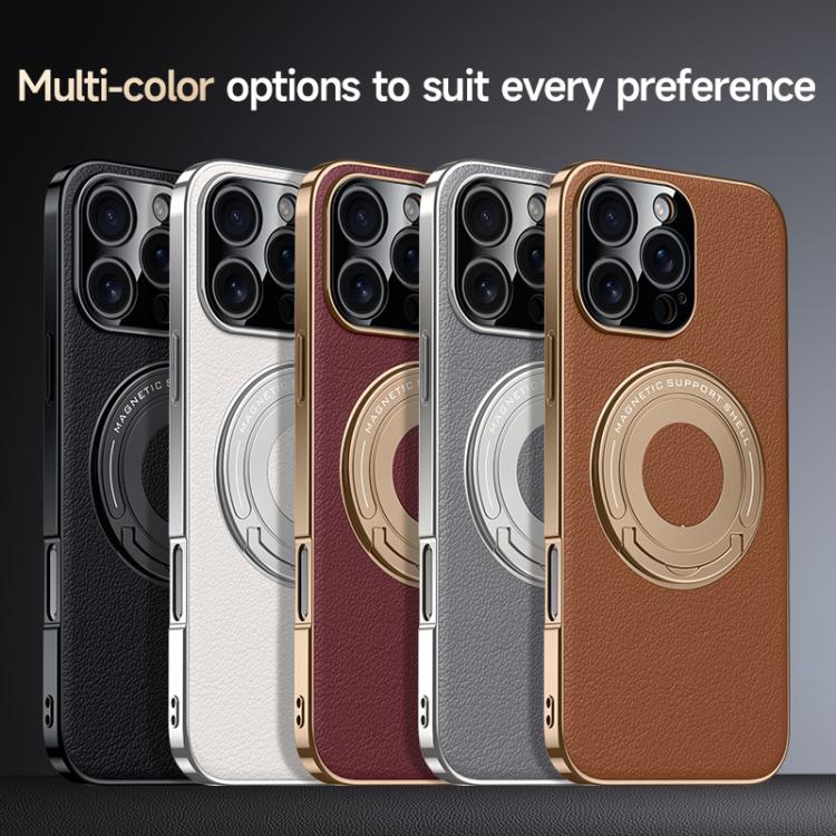 Plain Leather Hydric Metal Holder MagSafe Phone Case, For iPhone 16 Pro Max, For iPhone 16 Pro, For iPhone 16, For iPhone 15 Pro Max Apple Accessories engpla5579 iPhone 16 Pro Max - APEXEL INDIA - Mobile Lens - Mobile Camera Lens - Cellphone Accessories - Phone Lens - Smartphone Lens