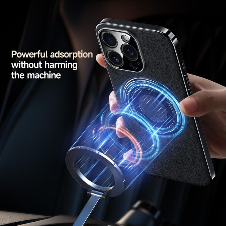 Plain Leather Hydric Metal Holder MagSafe Phone Case, For iPhone 16 Pro Max, For iPhone 16 Pro, For iPhone 16, For iPhone 15 Pro Max Apple Accessories engpla5579 iPhone 16 Pro Max - APEXEL INDIA - Mobile Lens - Mobile Camera Lens - Cellphone Accessories - Phone Lens - Smartphone Lens
