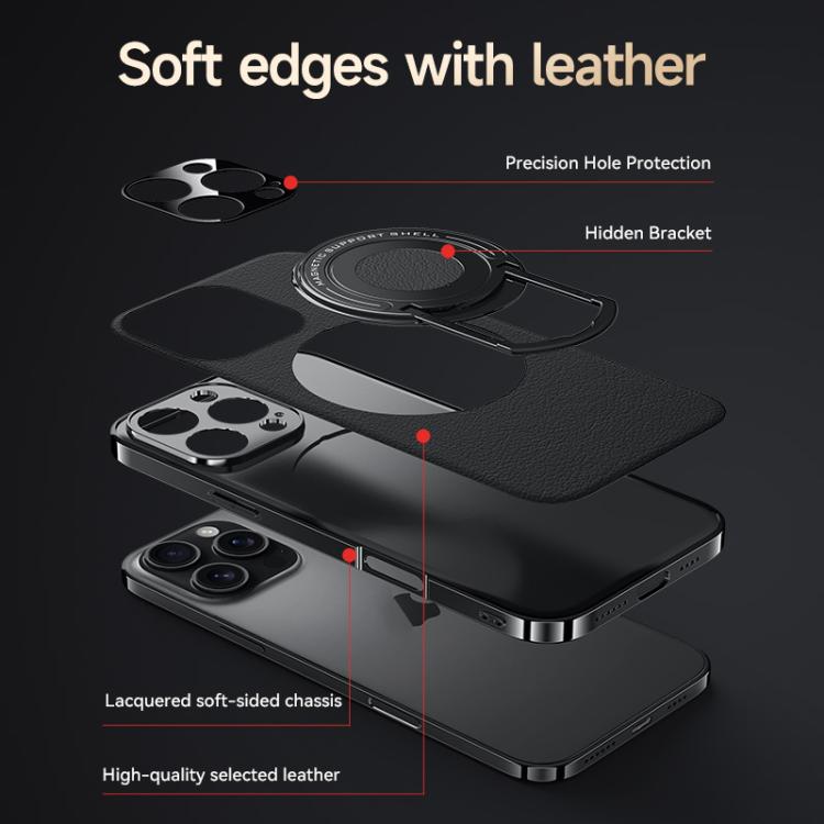 Plain Leather Hydric Metal Holder MagSafe Phone Case, For iPhone 16 Pro Max, For iPhone 16 Pro, For iPhone 16, For iPhone 15 Pro Max Apple Accessories engpla5579 iPhone 16 Pro Max - APEXEL INDIA - Mobile Lens - Mobile Camera Lens - Cellphone Accessories - Phone Lens - Smartphone Lens