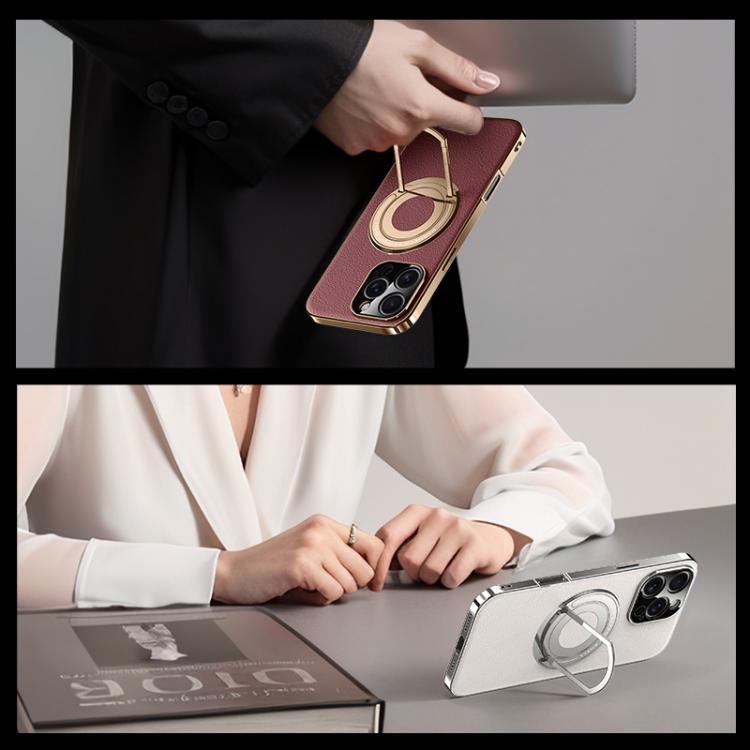 Plain Leather Hydric Metal Holder MagSafe Phone Case, For iPhone 16 Pro Max, For iPhone 16 Pro, For iPhone 16, For iPhone 15 Pro Max Apple Accessories engpla5579 iPhone 16 Pro Max - APEXEL INDIA - Mobile Lens - Mobile Camera Lens - Cellphone Accessories - Phone Lens - Smartphone Lens