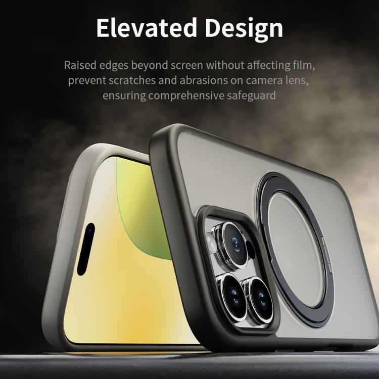 ROCK YouDun Series Skin Feel Rotating MagSafe Holder PC Hybrid TPU Phone Case, For iPhone 16 Pro Max Apple Accessories engroc5527 iPhone 16 Pro Max - ROCK - Mobile Lens - Mobile Camera Lens - Cellphone Accessories - Phone Lens - Smartphone Lens