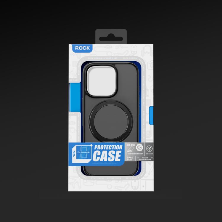ROCK YouDun Series Skin Feel Rotating MagSafe Holder PC Hybrid TPU Phone Case, For iPhone 16 Pro Max Apple Accessories engroc5527 iPhone 16 Pro Max - ROCK - Mobile Lens - Mobile Camera Lens - Cellphone Accessories - Phone Lens - Smartphone Lens