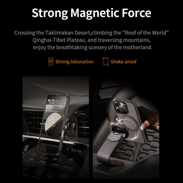 ROCK YouDun Series Skin Feel Rotating MagSafe Holder PC Hybrid TPU Phone Case, For iPhone 16 Pro Max Apple Accessories engroc5527 iPhone 16 Pro Max - ROCK - Mobile Lens - Mobile Camera Lens - Cellphone Accessories - Phone Lens - Smartphone Lens