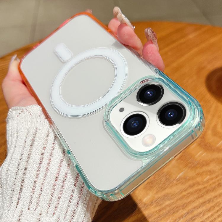 Contrast Color Gradient Transparent MagSafe Phone Case, For iPhone 11, For iPhone 11 Pro Apple Accessories engcon5655 More iPhone Cases - APEXEL INDIA - Mobile Lens - Mobile Camera Lens - Cellphone Accessories - Phone Lens - Smartphone Lens