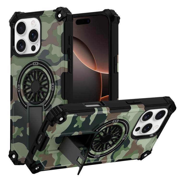 Camouflage Kickstand Rotating Shaft MagSafe Phone Case, For iPhone 16 Pro Max, For iPhone 16 Pro Apple Accessories engcam5610 iPhone 16 Pro Max - APEXEL INDIA - Mobile Lens - Mobile Camera Lens - Cellphone Accessories - Phone Lens - Smartphone Lens