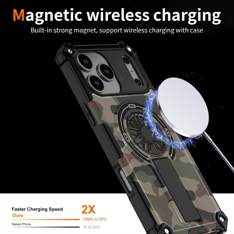 Camouflage Kickstand Rotating Shaft MagSafe Phone Case, For iPhone 16 Pro Max, For iPhone 16 Pro Apple Accessories engcam5610 iPhone 16 Pro Max - APEXEL INDIA - Mobile Lens - Mobile Camera Lens - Cellphone Accessories - Phone Lens - Smartphone Lens