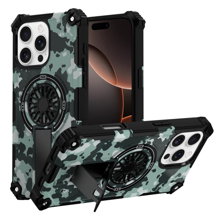 Camouflage Kickstand Rotating Shaft MagSafe Phone Case, For iPhone 16 Pro Max, For iPhone 16 Pro Apple Accessories engcam5610 iPhone 16 Pro Max - APEXEL INDIA - Mobile Lens - Mobile Camera Lens - Cellphone Accessories - Phone Lens - Smartphone Lens