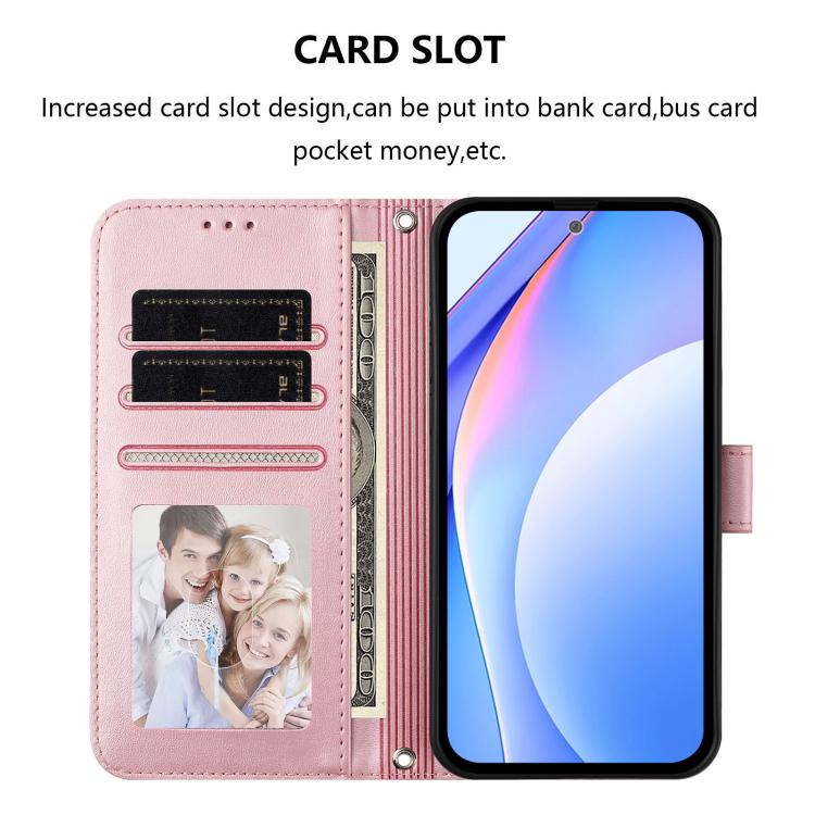 Litter Panda Embossing RFID Leather Phone Case with Lanyard, For vivo iQOO Z9 / Z9 Turbo, For vivo V30 / V30 Pro, For vivo V29e / Y200 5G / V30 Lite 5G, For vivo Y36 5G / 4G / India