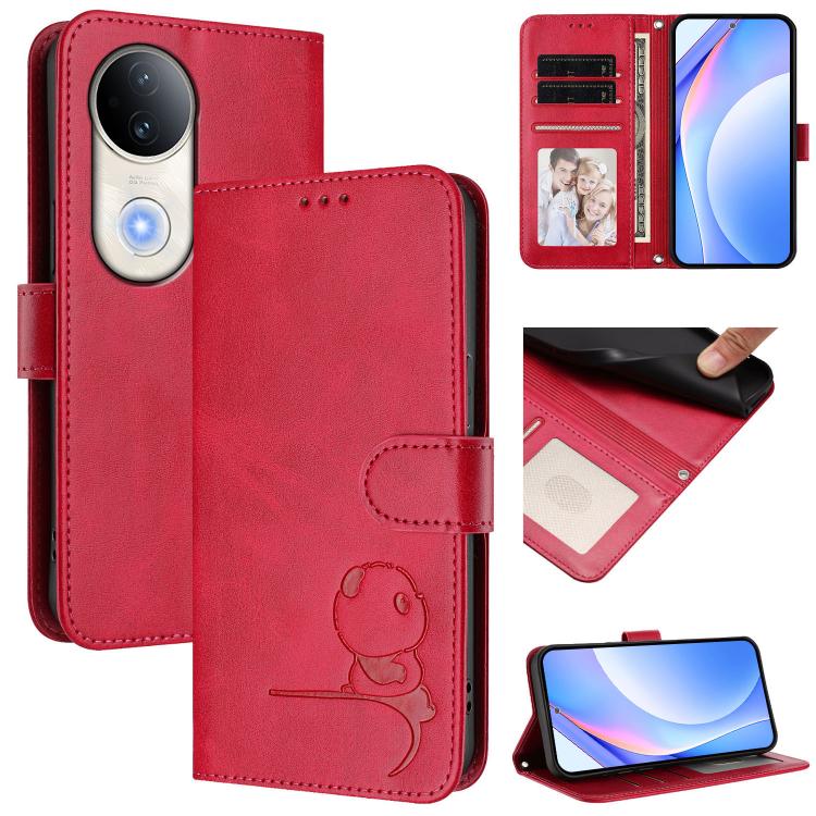 Litter Panda Embossing RFID Leather Phone Case with Lanyard, For vivo Y29s 5G / Y04 5G, For vivo Y19s 4G / Y29 5G, For vivo S20, For vivo S20 Pro