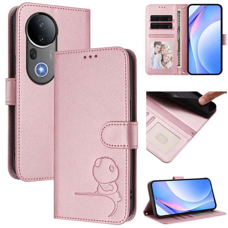 Litter Panda Embossing RFID Leather Phone Case with Lanyard, For vivo Y29s 5G / Y04 5G, For vivo Y19s 4G / Y29 5G, For vivo S20, For vivo S20 Pro