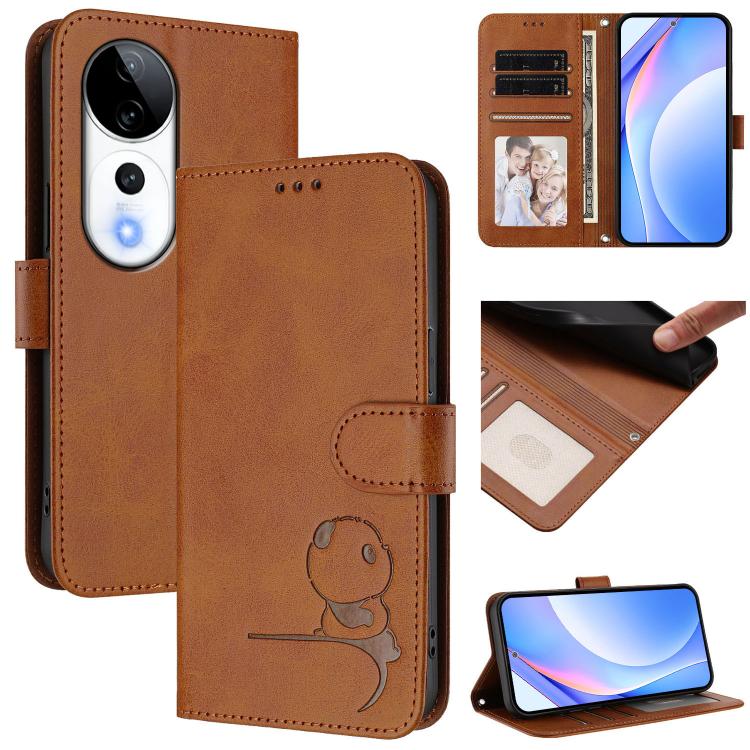 Litter Panda Embossing RFID Leather Phone Case with Lanyard, For vivo Y300 / V40 Lite 5G IDN, For vivo X200 Pro mini, For vivo V40e / iQOO Z9s, For vivo V40 / V40 Pro / T3 Ultra