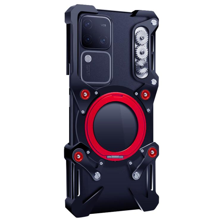 Rotating Bracket Hollow Metal Phone Case with Lanyard, For vivo S18 Pro, For vivo S18, For vivo X100 Pro, For vivo X100, For vivo S17 Pro, For vivo S17, For vivo S17e, For vivo S16 Pro, For vivo S16, For vivo X90 Pro, For vivo X90, For vivo X90 Pro+