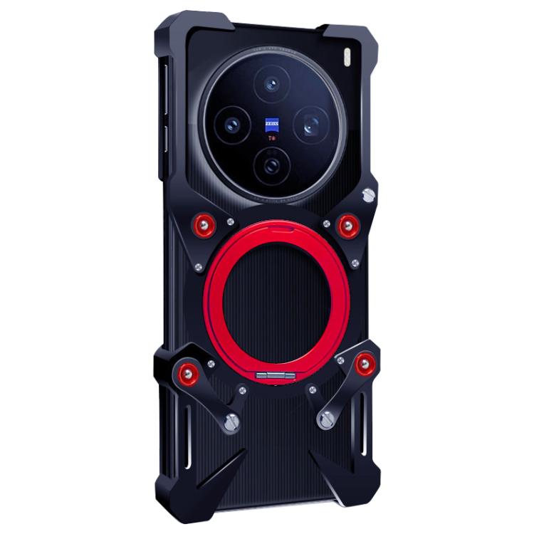 Rotating Bracket Hollow Metal Phone Case with Lanyard, For vivo X200 Pro mini, For vivo X200 Pro, For vivo iQOO Z9 Turbo+, For vivo iQOO Z9s Pro, For vivo S19 Pro, For vivo S19, For vivo X100s Pro, For vivo X100s, For vivo X100 Ultra, For vivo iQOO Z9x...
