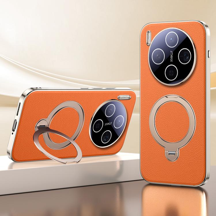 Skin Feel Leather Texture Cooling MagSafe Phone Case with 360 Degrees Rotating Holder, For vivo X300 Pro, For vivo X300 engski6123 OnePlus & OPPO Accessories vivo X300 Pro X300 Pro Cases - APEXEL INDIA - Mobile Lens - Mobile Camera Lens - Cellphone Accessories - Phone Lens - Smartphone Lens