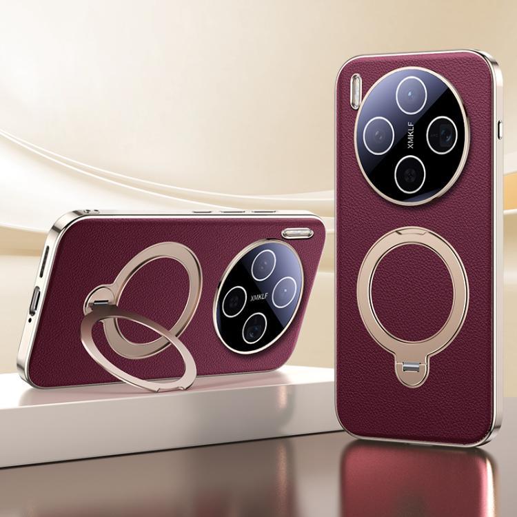 Skin Feel Leather Texture Cooling MagSafe Phone Case with 360 Degrees Rotating Holder, For vivo X300 Pro, For vivo X300 engski6123 OnePlus & OPPO Accessories vivo X300 Pro X300 Pro Cases - APEXEL INDIA - Mobile Lens - Mobile Camera Lens - Cellphone Accessories - Phone Lens - Smartphone Lens