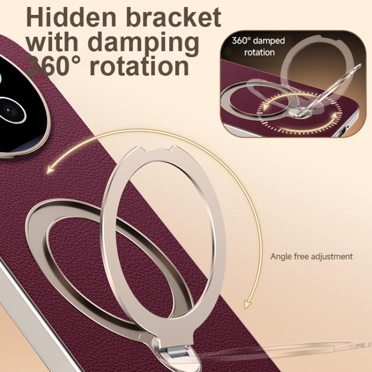 Skin Feel Leather Texture Cooling MagSafe Phone Case with 360 Degrees Rotating Holder, For vivo X300 Pro, For vivo X300 engski6123 OnePlus & OPPO Accessories vivo X300 Pro X300 Pro Cases - APEXEL INDIA - Mobile Lens - Mobile Camera Lens - Cellphone Accessories - Phone Lens - Smartphone Lens