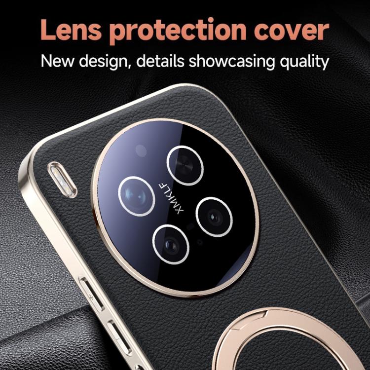 Skin Feel Leather Texture Cooling MagSafe Phone Case with 360 Degrees Rotating Holder, For vivo X300 Pro, For vivo X300 engski6123 OnePlus & OPPO Accessories vivo X300 Pro X300 Pro Cases - APEXEL INDIA - Mobile Lens - Mobile Camera Lens - Cellphone Accessories - Phone Lens - Smartphone Lens