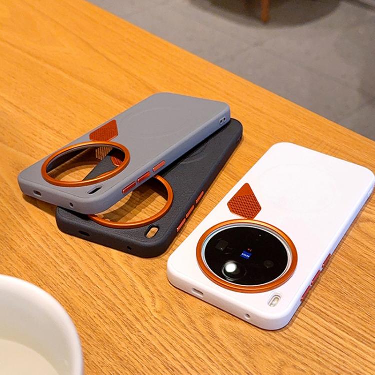 PC + TPU + Leather Cooling Holes MagSafe Phone Case, For vivo X300 Pro, For vivo X300 engpc-6124 OnePlus & OPPO Accessories vivo X300 Pro X300 Pro Cases - APEXEL INDIA - Mobile Lens - Mobile Camera Lens - Cellphone Accessories - Phone Lens - Smartphone Lens