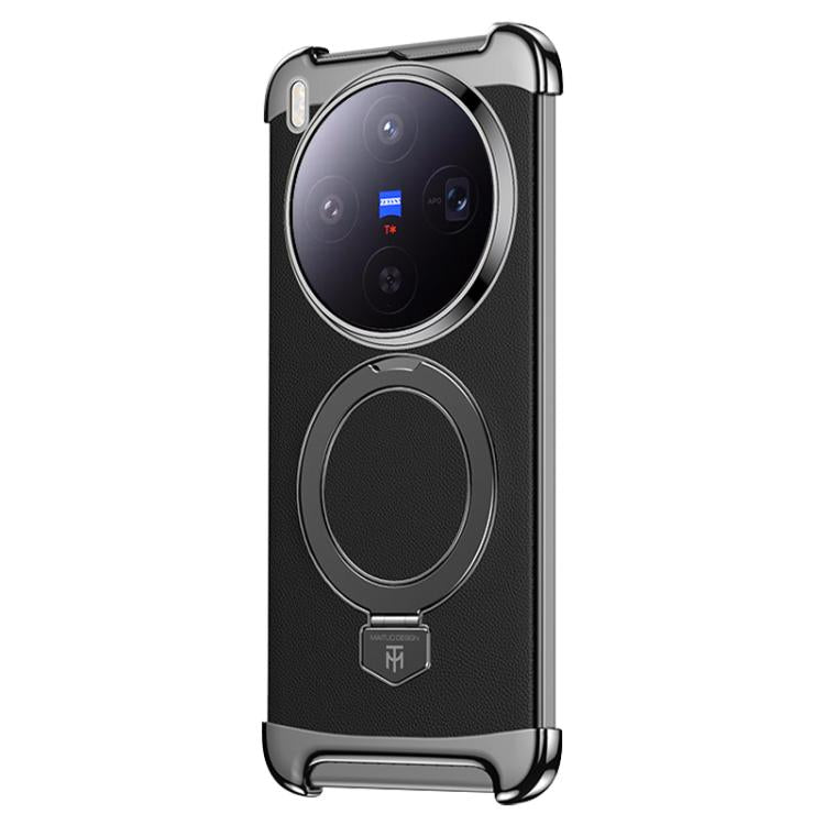 Borderless MagSafe Ring Holder Plain Leather Phone Case, For vivo X300 Pro, For vivo X300 engbor6125 OnePlus & OPPO Accessories vivo X300 Pro X300 Pro Cases - APEXEL INDIA - Mobile Lens - Mobile Camera Lens - Cellphone Accessories - Phone Lens - Smartphone Lens