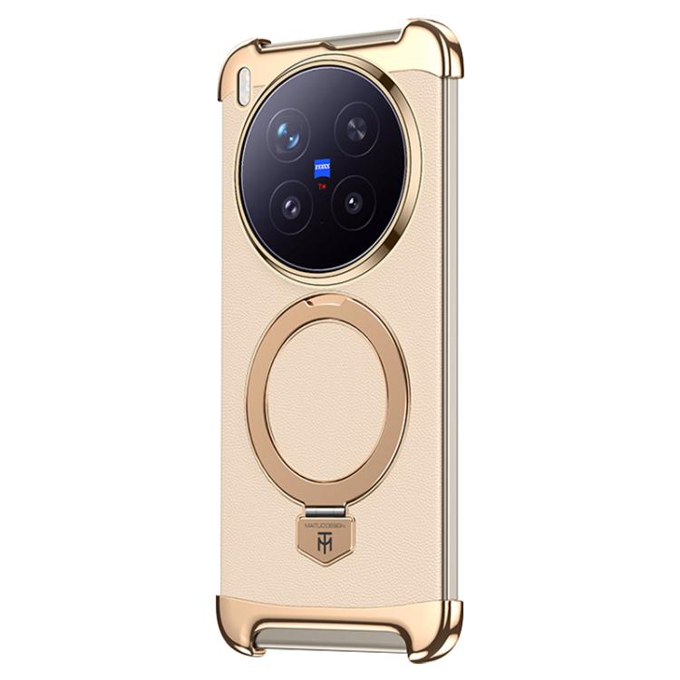 Borderless MagSafe Ring Holder Plain Leather Phone Case, For vivo X300 Pro, For vivo X300 engbor6125 OnePlus & OPPO Accessories vivo X300 Pro X300 Pro Cases - APEXEL INDIA - Mobile Lens - Mobile Camera Lens - Cellphone Accessories - Phone Lens - Smartphone Lens