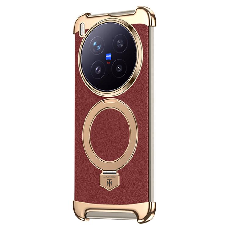 Borderless MagSafe Ring Holder Plain Leather Phone Case, For vivo X300 Pro, For vivo X300 engbor6125 OnePlus & OPPO Accessories vivo X300 Pro X300 Pro Cases - APEXEL INDIA - Mobile Lens - Mobile Camera Lens - Cellphone Accessories - Phone Lens - Smartphone Lens