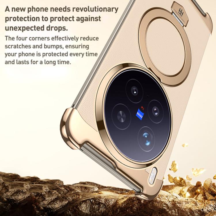 Borderless MagSafe Ring Holder Plain Leather Phone Case, For vivo X300 Pro, For vivo X300 engbor6125 OnePlus & OPPO Accessories vivo X300 Pro X300 Pro Cases - APEXEL INDIA - Mobile Lens - Mobile Camera Lens - Cellphone Accessories - Phone Lens - Smartphone Lens