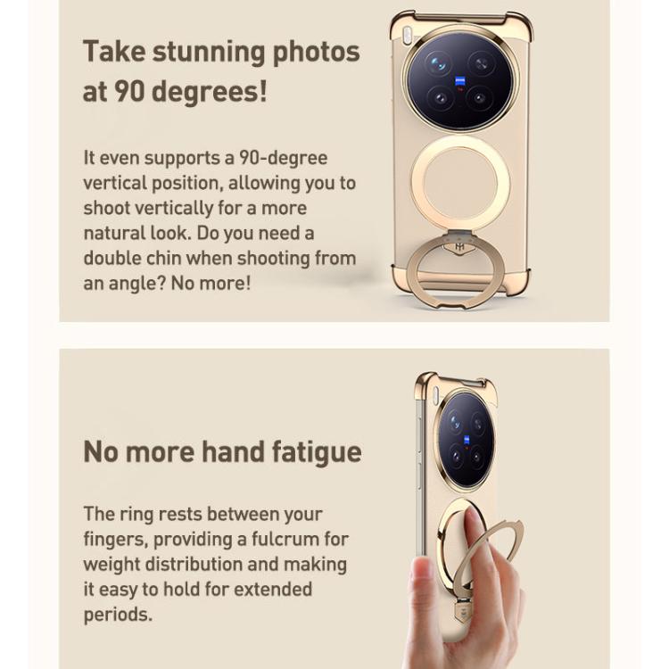 Borderless MagSafe Ring Holder Plain Leather Phone Case, For vivo X300 Pro, For vivo X300 engbor6125 OnePlus & OPPO Accessories vivo X300 Pro X300 Pro Cases - APEXEL INDIA - Mobile Lens - Mobile Camera Lens - Cellphone Accessories - Phone Lens - Smartphone Lens