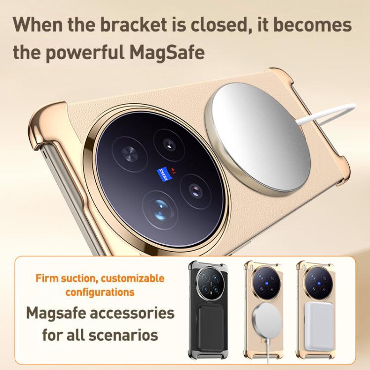 Borderless MagSafe Ring Holder Plain Leather Phone Case, For vivo X300 Pro, For vivo X300 engbor6125 OnePlus & OPPO Accessories vivo X300 Pro X300 Pro Cases - APEXEL INDIA - Mobile Lens - Mobile Camera Lens - Cellphone Accessories - Phone Lens - Smartphone Lens