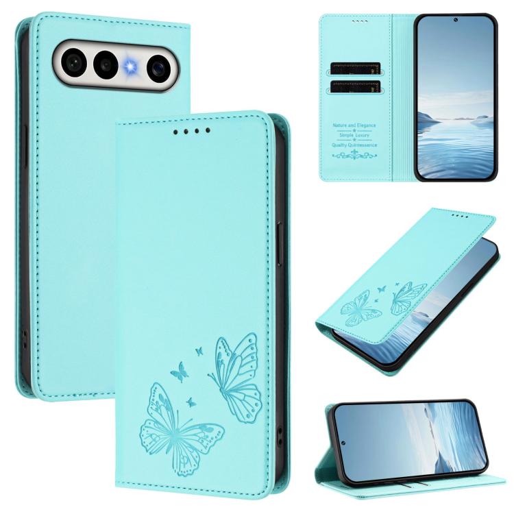 Strong Magnetic Dual Butterfly RFID Vegan Leather Phone Case, For vivo Y400 Pro 5G, For vivo S30 Pro mini 5G
