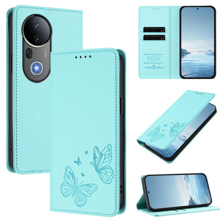 Strong Magnetic Dual Butterfly RFID Vegan Leather Phone Case, For vivo S20 5G, For vivo S20 Pro 5G