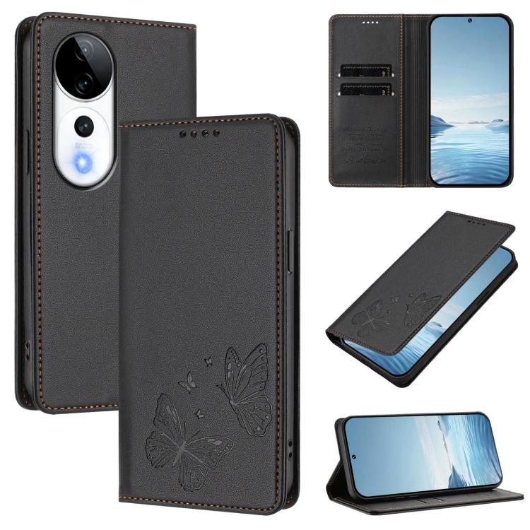 Strong Magnetic Dual Butterfly RFID Vegan Leather Phone Case, For vivo iQOO Z9s Pro 5G / T3 Pro 5G India, For vivo V40 5G / V40 Pro 5G Global