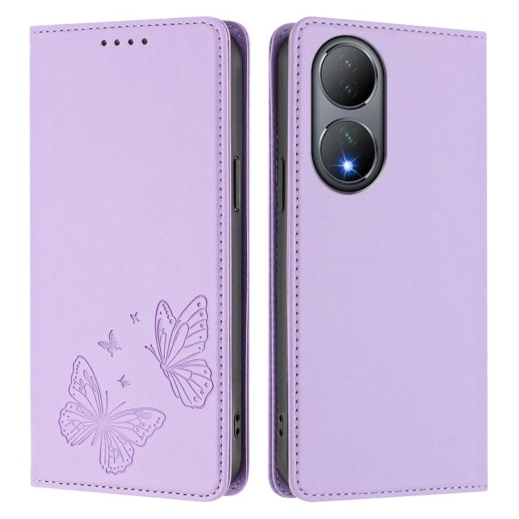 Strong Magnetic Dual Butterfly RFID Vegan Leather Phone Case, For vivo Y100 5G / Y100A 5G India, For vivo Y56 5G / Y16 4G / Y02s 4G
