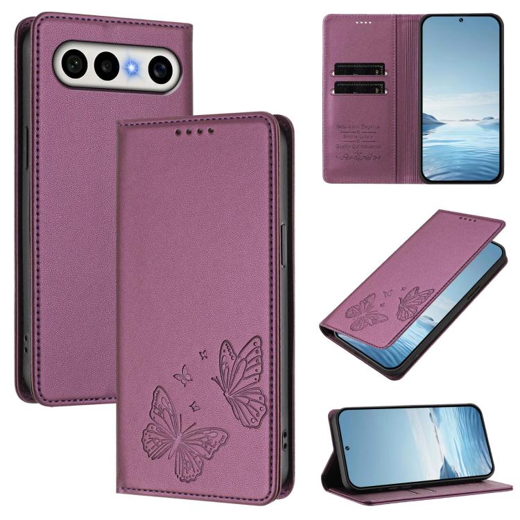 Strong Magnetic Dual Butterfly RFID Vegan Leather Phone Case, For vivo S50 Pro mini / X300 FE 5G Russia, For vivo X300s