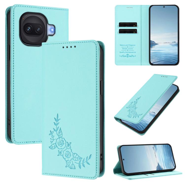 Peony Embossed Magnetic RFID Vegan Leather Phone Case, For vivo iQOO Z11 Turbo 5G, For vivo X300 Ultra 5G