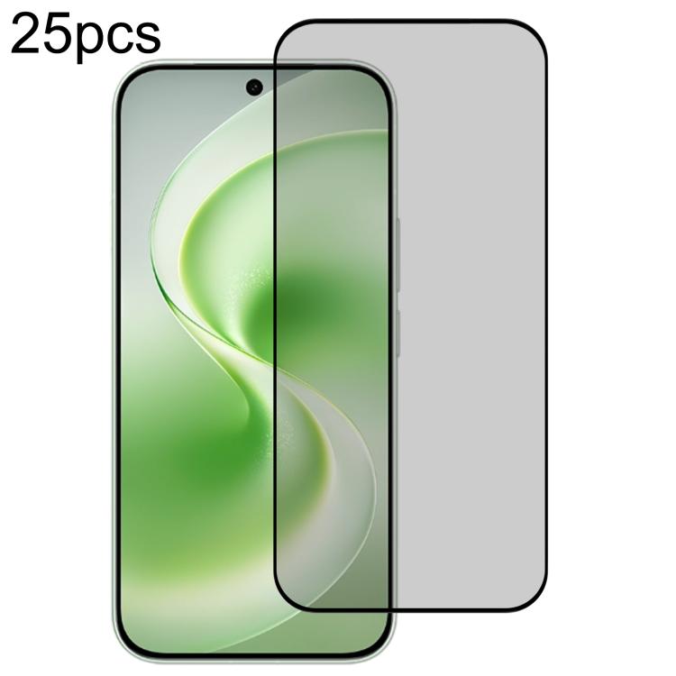 25pcs Full Cover Anti-peeping Tempered Glass Film, Support Fingerprint Unlocking, For vivo S60 5G, For vivo S60 Vitality 5G, For vivo Y600 Turbo 5G, For vivo X300 FE 5G Russia, For vivo iQOO 15T 5G, For vivo X300s, For vivo V70
