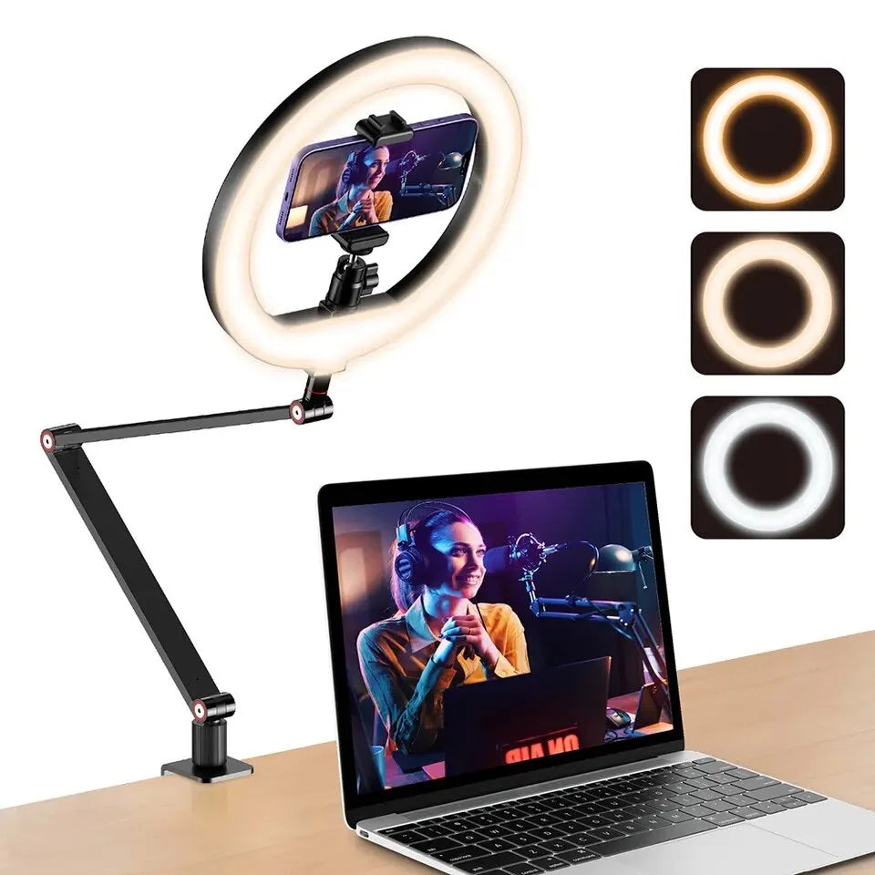 APEXEL Ring Light with Desk Mounting Clamp System engape38 - APEXEL INDIA - Mobile Lens - Mobile Camera Lens - Cellphone Accessories - Phone Lens - Smartphone Lens