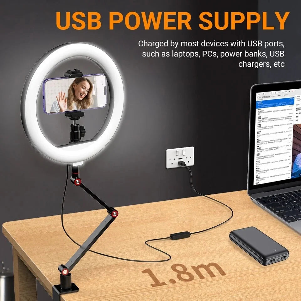 APEXEL Ring Light with Desk Mounting Clamp System engape38 - APEXEL INDIA - Mobile Lens - Mobile Camera Lens - Cellphone Accessories - Phone Lens - Smartphone Lens