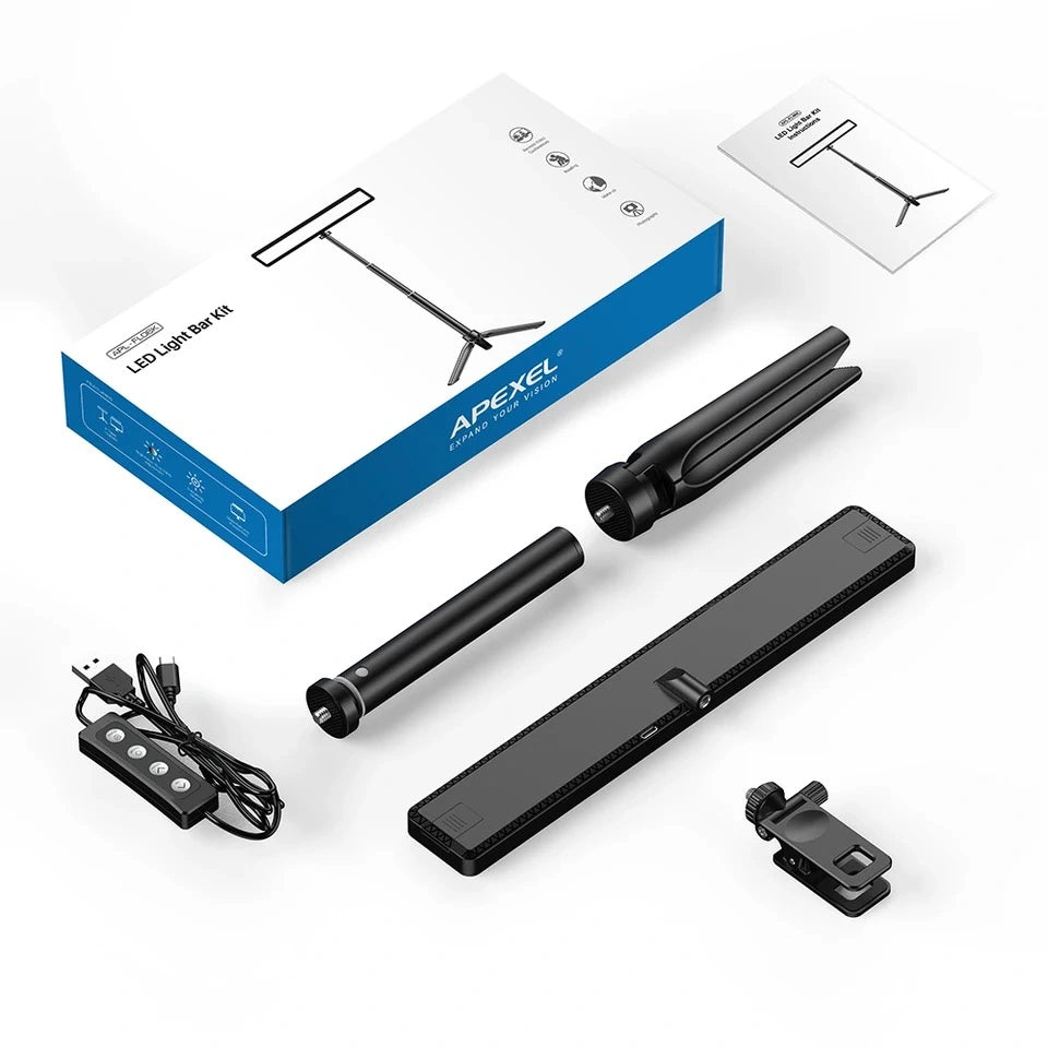 Apexel Monitor Light Bar Led Fill Light Rechargeable for Streaming Accessories engape32 engape57 Others - APEXEL INDIA - Mobile Lens - Mobile Camera Lens - Cellphone Accessories - Phone Lens - Smartphone Lens