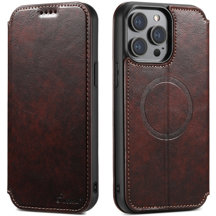 Suteni J05 Leather Magnetic Magsafe Phone Case, For iPhone 12 / 12 Pro, For iPhone 12 Pro Max, For iPhone 13, For iPhone 13 Pro, For iPhone 13 Pro Max, For iPhone 14 Apple Accessories engsut4220 More iPhone Cases - Suteni - Mobile Lens - Mobile Camera Lens - Cellphone Accessories - Phone Lens - Smartphone Lens